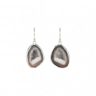 ДРУЗЫ АГАТ серьги светлые (серебро) ДРУЗЫ АГАТ серьги светлые (серебро)