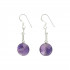 AMETÜST kõrvarõngad rippuvad ümmargused (hõbe)