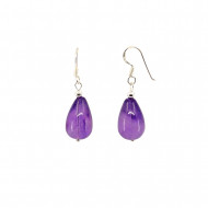 AMETÜST kõrvarõngad rippuvad tilk (hõbe)