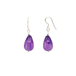 AMETÜST kõrvarõngad rippuvad tilk (hõbe)