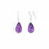 AMETÜST kõrvarõngad rippuvad tilk (hõbe)