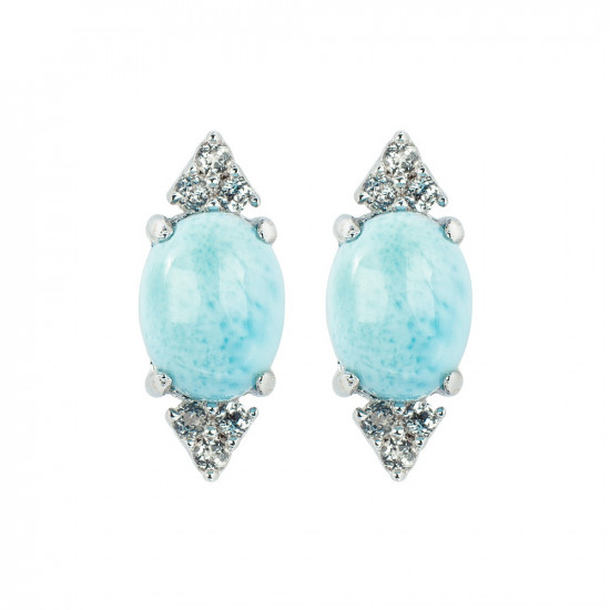 LARIMAR AND SILVER TOPAZ earrings (silver 925) JEWELRY LARIMAR AND SILVER TOPAZ earrings (silver 925) JEWELRY