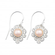 PÄRL kõrvarõngad rippuvad roosa (hõbe 925)