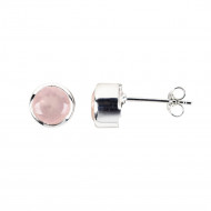 ROOSA KVARTS kõrvarõngad tahutud (hõbe 925)