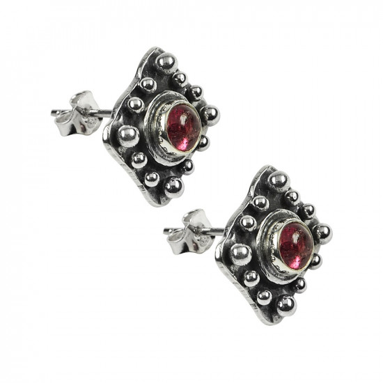 ROOSA TURMALIIN kõrvarõngad ruut (hõbe 925) JEWELRY ROOSA TURMALIIN kõrvarõngad ruut (hõbe 925) JEWELRY