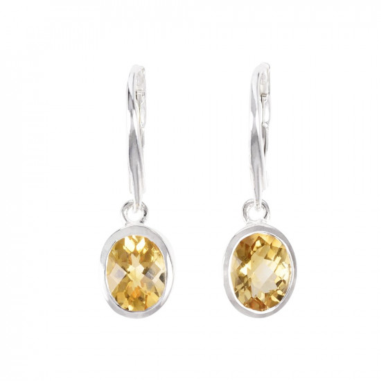 CITRINE drop earrings oval (silver 925) JEWELRY CITRINE drop earrings oval (silver 925) JEWELRY