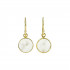 БЕЛЫЙ ДРУЗЫ АГАТ серьги висящий (позолоченное серебро)