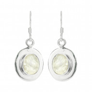 VIKERKAARE KUUKIVI kõrvarõngad lapik ovaalne (hõbe)