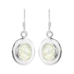 VIKERKAARE KUUKIVI kõrvarõngad lapik ovaalne (hõbe)