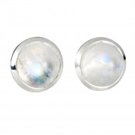 РАДУЖНЫЙ ЛУННЫЙ КАМЕНЬ серьги полуточка (серебро 925)