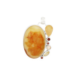 KARNEOOL, DRUZY AHHAAT, GRANAAT, PÄRL ja TSITRIIN ripats (hõbe) KARNEOOL, DRUZY AHHAAT, GRANAAT, PÄRL ja TSITRIIN ripats (hõbe)