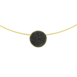 MUST DRUZY AHHAAT ripats ümmargune (kullatud hõbe)  MUST DRUZY AHHAAT ripats ümmargune (kullatud hõbe)