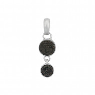 ЧЁРНЫЙ ДРУЗЫ АГАТ кулон двухчастный (серебро)