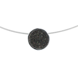 MUST DRUZY AHHAAT ripats ümmargune (hõbe)  MUST DRUZY AHHAAT ripats ümmargune (hõbe)
