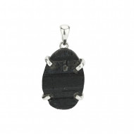 MUST TURMALIIN ripats lihvimata ovaalne (hõbe 925)