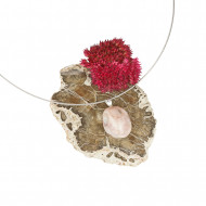 ROOSA BOTSWANA AHHAAT ripats suletud kinnitusega (hõbe)