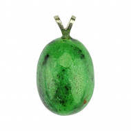 РУБИН ЦОИЗИТ кулон закрытая застежка (серебро 925)