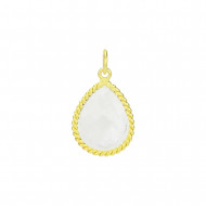 РАДУЖНЫЙ ЛУННЫЙ КАМЕНЬ кулон капля (позолоченное серебро)