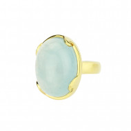 AKVAMARIIN sõrmus (kullatud hõbe)