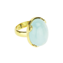 AKVAMARIIN sõrmus (kullatud hõbe)