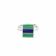 MALAHHIIT ja LASURIIT sõrmus kandiline (hõbe) MALAHHIIT ja LASURIIT sõrmus kandiline (hõbe)