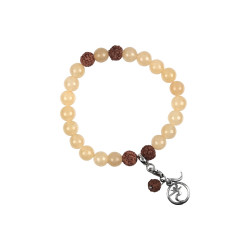 ORANŽ KALTSIIT, RUDRAKSHA, OM SÜMBOL käekett (hõbe) ORANŽ KALTSIIT, RUDRAKSHA, OM SÜMBOL käekett (hõbe)