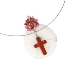 PUNANE JASPIS ripats rist (metall)