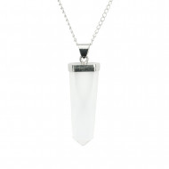 MÄEKRISTALL kaelakett tipuga (hõbetatud) 