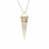  ДЫМЧАТЫЙ КВАРЦ ожерелье наконечик (металл посеребренный)