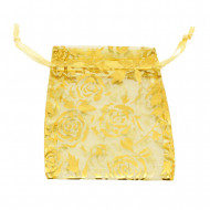 ТКАНЕВЫЙ МЕШОЧЕК золотой с розами