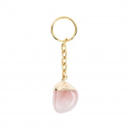 ROOSA KVARTS võtmehoidja kuldne