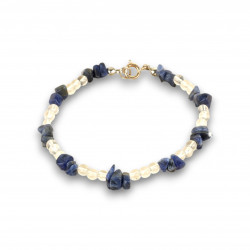 MÄEKRISTALL ja SODALIIT käekett kinnitusega (metall) MÄEKRISTALL ja SODALIIT käekett kinnitusega (metall)