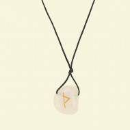 ROOSA KVARTS kaelaehe ruun "THURISAZ" 