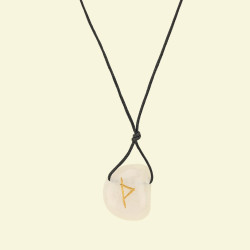 ROOSA KVARTS kaelaehe ruun "THURISAZ" 