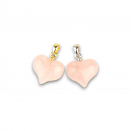ROOSA KVARTS ripats süda väike (hõbe 925)