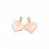 РОЗОВЫЙ КВАРЦ кулон сердце маленькое с жемчужиной (серебро 925)