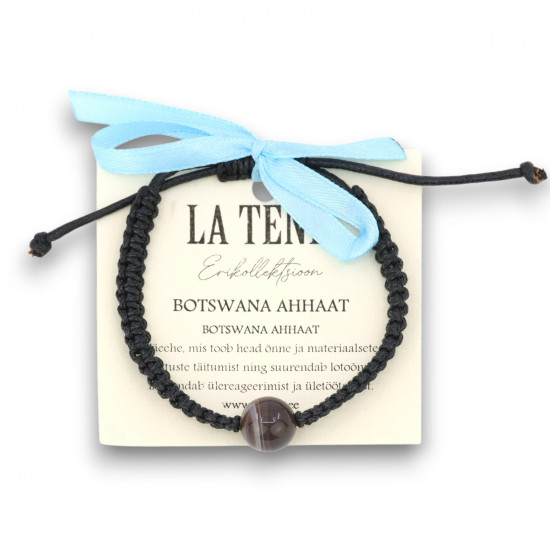 La Tene Botswana Ahhaat Käepael - Erikollektsioon Õnne ja Kaitse La Tene Botswana Ahhaat käepael, unikaalne kristall, õnne talisman, väeehe, spirituaalne kaitse