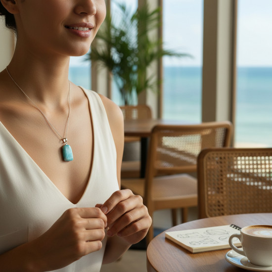 Larimar Ripats Hõbe – Armastuse, Rahu ja Tasakaalu Kristall