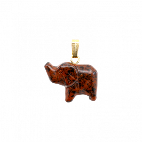 Kaitsev elevandi talisman Mahagon-Obsidiaanist kaelaehe