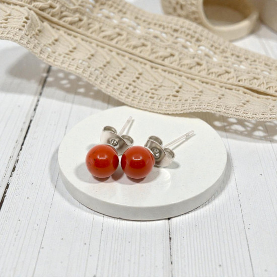 Серьги с красной яшмой для укрепления жизненной силы и страсти