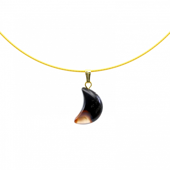 Sardoonüks poolkuu kristallripats metallraamis