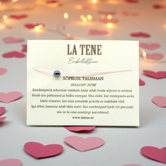 LA TENE erikollektsioon käepael HEMATIIT "SÕPRUSE TALISMAN" БРЕНД LA TENE