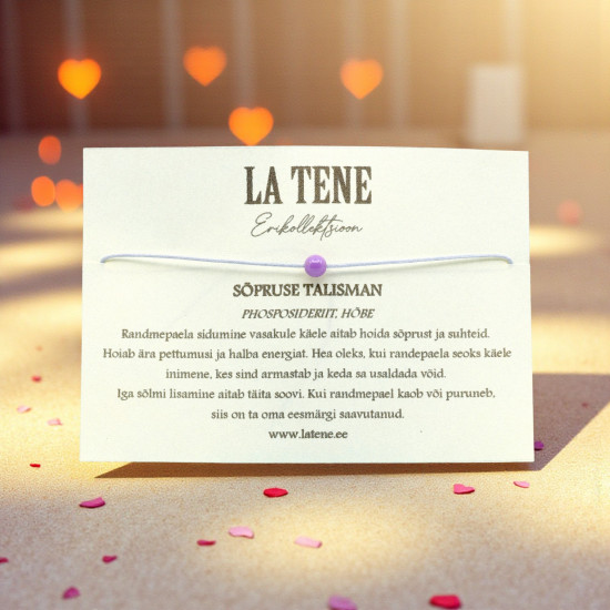 LA TENE erikollektsioon käepael PHOSPOSIDERIIT "SÕPRUSE TALISMAN" БРЕНД LA TENE