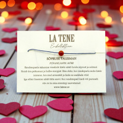 LA TENE erikollektsioon käepael PUNANE JASPIS "SÕPRUSE TALISMAN"