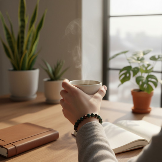 Verekivi käekett, Verekivi kristall, Heliotroop ehe, 6 mm käekett, kaitsev ja tervendav kristall, Jaspis kristallkäekett, Verekivi roheka-punase tooniga, Verekivi talisman