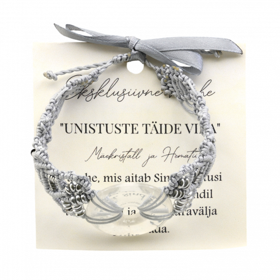 LA TENE väekäevõru Unistuste Täide Viija mäekristall hematiit makramee