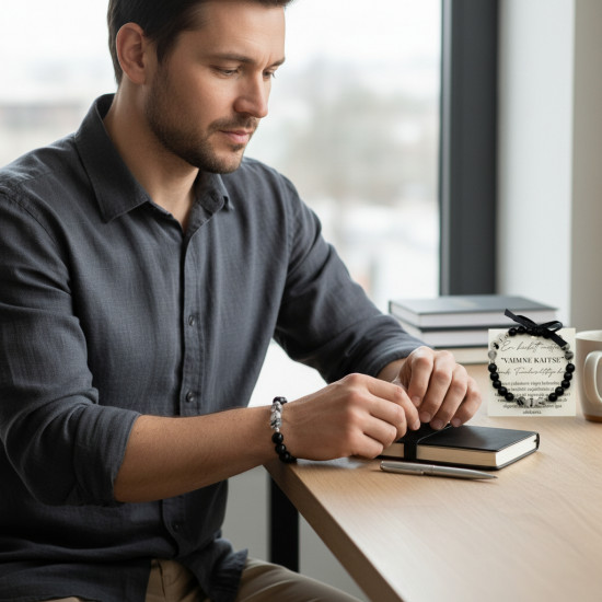 LA TENE meeste käekett "vaimne kaitse" – Oonüks ja Turmaliinsuletised