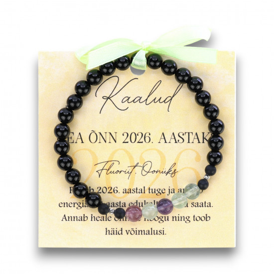 "LA TENE käekett KAALUD Hea õnn 2026 Fluoriit Oonüks"