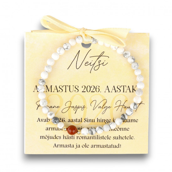 "LA TENE käekett NEITSI Armastus 2026 Punane Japis Valge Hauliit"