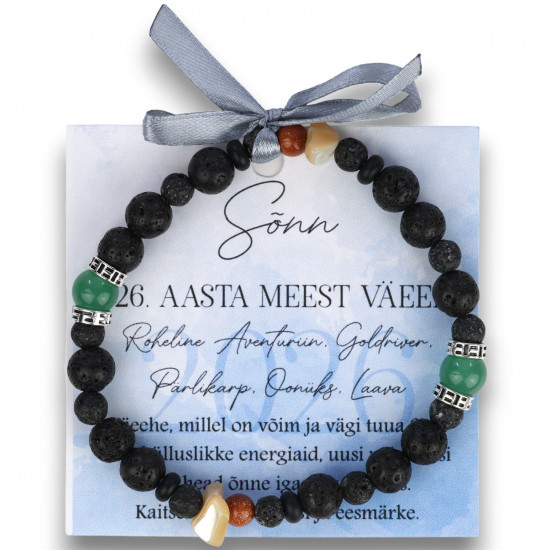 Käekett Sõnn 2026 aasta – Roheline Aventuriin, Goldriver, Pärlikarp, Oonüks, Laava